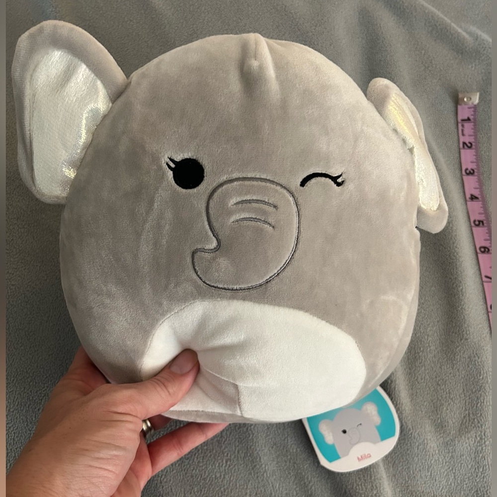 Mila the Elephant Squishmallow, S8, rare sparkly ears